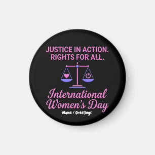 Aimant Journée internationale des femmes Justice en actio