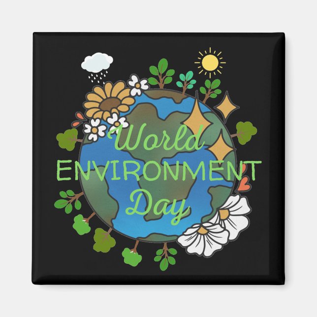 Aimant Journée mondiale de l'environnement (Devant)