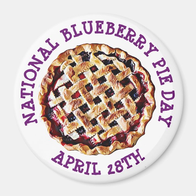 Aimant Journée nationale de la tarte aux bleuets 28 avril (Devant)