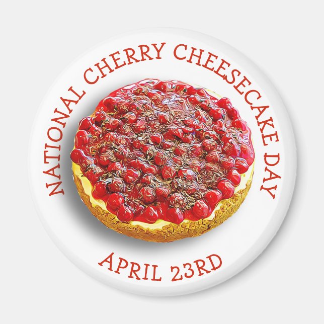 Aimant Journée nationale du gâteau au fromage cerise 23 a (Devant)