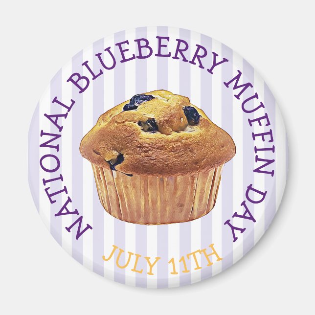 Aimant Journée nationale du muffin aux bleuets juillet Ma (Devant)
