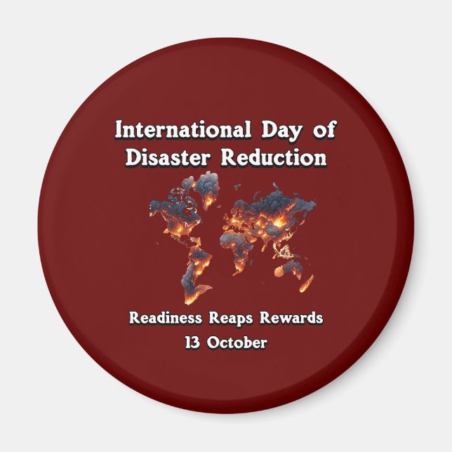 Aimant Journée pour la réduction des risques de catastrop (Devant)