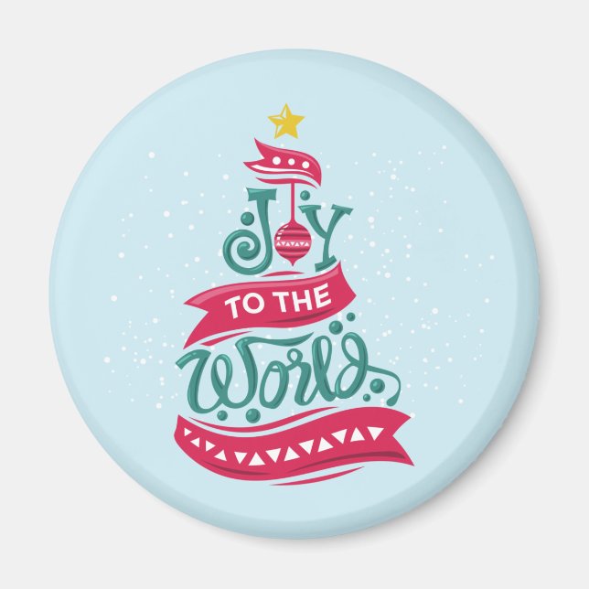 Aimant Joy to the World Christmas Citation Typographie (Devant)