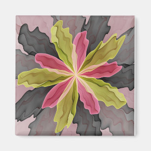 Aimant Joy, Vert rose Anthracite Imaginaire Fleur Fractal