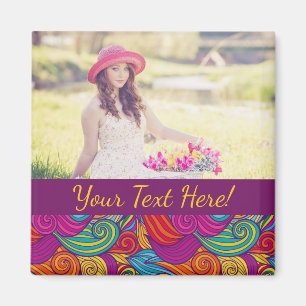 Aimant Joyau coloré rétro Tone Tourbillonnant Wave Motif