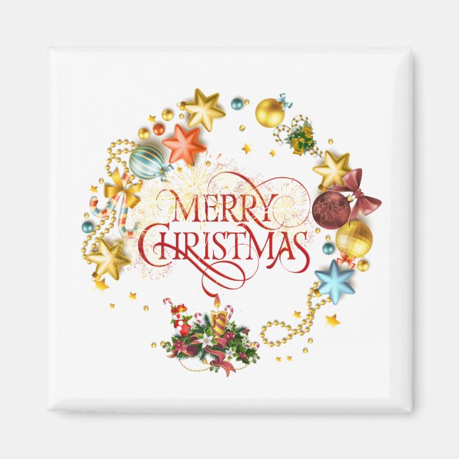 Aimant Joyeuse couronne de Noël (Devant)