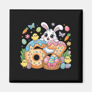 Aimant Joyeuse fête de Pâques drôle 67 lapin six sept fil