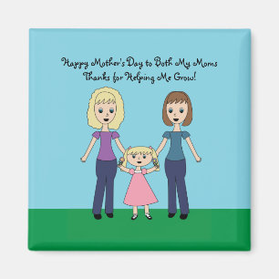 Aimant Joyeuse Fête des mères Les deux mamans mignonne Pe