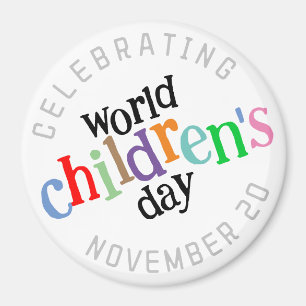 Aimant Joyeuse Journée mondiale des enfants colorée