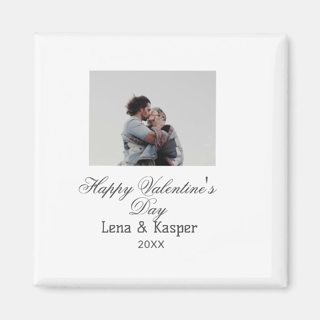 Aimant Joyeuse Saint-Valentin couple photo moderne simple (Devant)