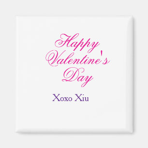 Aimant Joyeuse Saint-Valentin rose violet xoxo amour nom