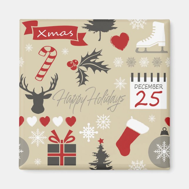 Aimant Joyeuses fêtes (Devant)