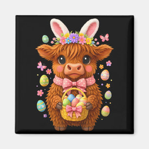 Aimant Joyeuses Pâques Vache Heifer Highland Jour de Pâqu
