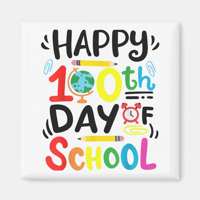 Aimant Joyeux 100e jour de l'école 100 jours de l'enseign (Devant)