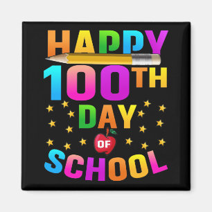 Aimant Joyeux 100e jour d'école pour enseignants et étudi