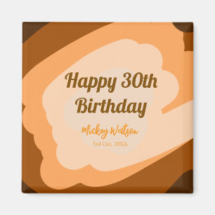 Aimant Joyeux 30e anniversaire rustique en bois Halloween