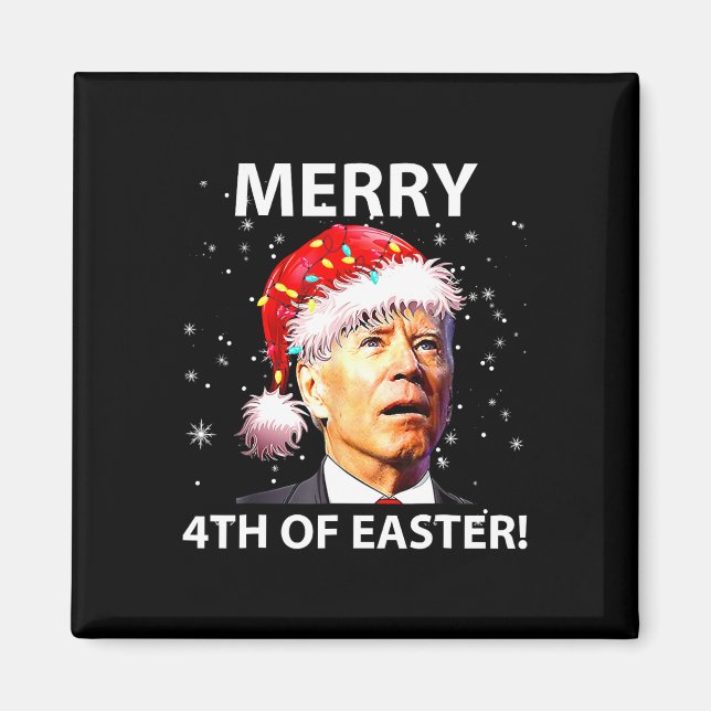 Aimant Joyeux 4 ème de Pâques Fun Joe Biden Noël laid (Devant)