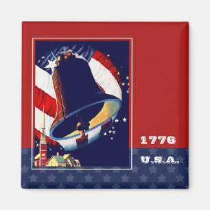 Aimant Joyeux 4 juillet. Bell de la liberté vintage