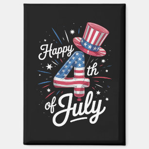 Aimant Joyeux 4 juillet Drapeau américain patriotique Éta