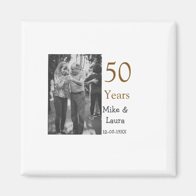Aimant Joyeux 50e anniversaire ajouter nom du couple date (Devant)