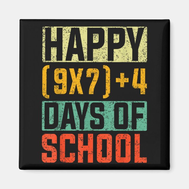 Aimant Joyeux 67 Jours D'école Prof De Maths Élèves Six  (Devant)