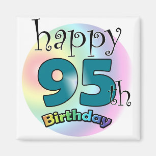 Aimant Joyeux 95ème anniversaire (blauw)