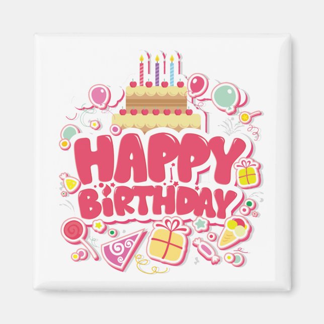 Aimant Joyeux anniversaire (Devant)