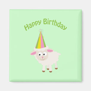 Aimant Joyeux anniversaire agneau