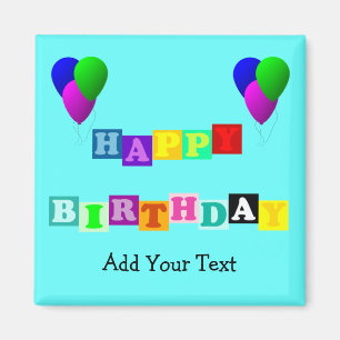 Aimant Joyeux anniversaire avec des ballons par ShirleyTa