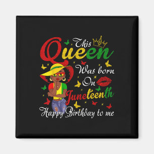 Aimant Joyeux anniversaire de la reine noire afro-américa