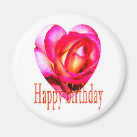 Joyeux anniversaire jaune rouge rose coeur