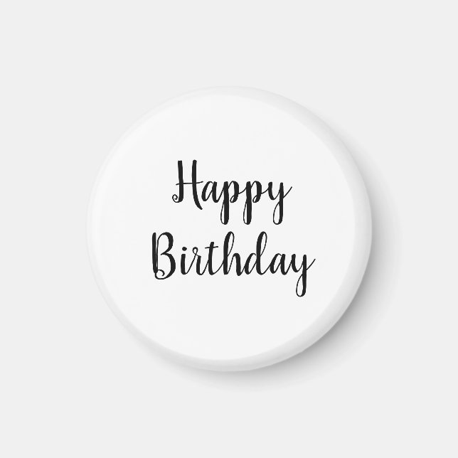 Aimant Joyeux Anniversaire Simple Minimaliste Élégant Per (Devant)