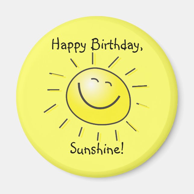 Aimant Joyeux anniversaire, soleil ! (Devant)