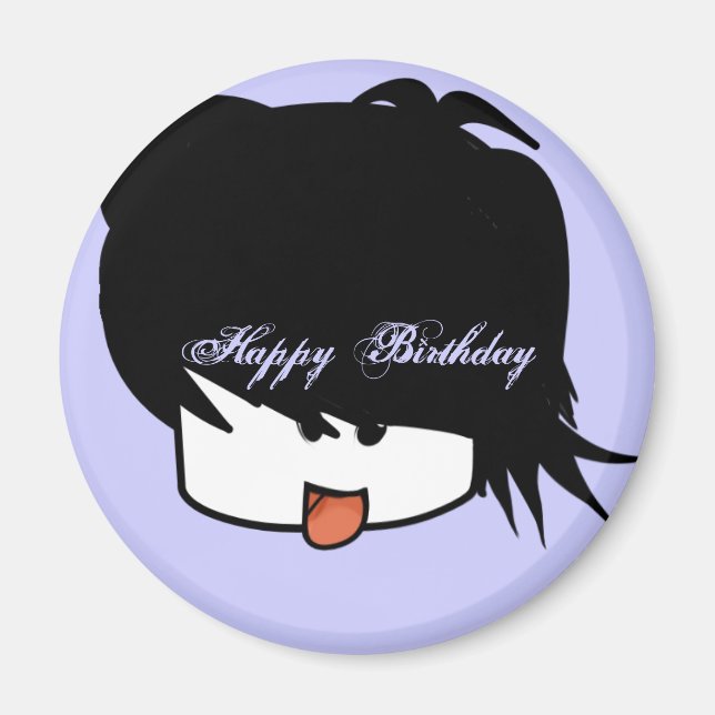 Aimant Joyeux anniversaire Ultra mignonne Anime Boy (Devant)