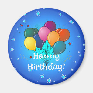 Aimant Joyeux ballons de fête d'anniversaire,
