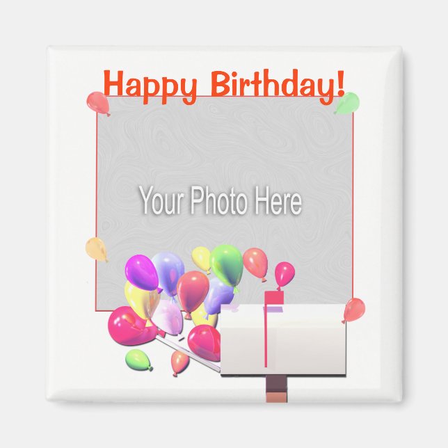 Aimant Joyeux Birthday Balloon Mail (cadre photo) (Devant)