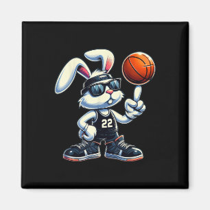 Aimant Joyeux Bunny de Pâques Basketball enfants garçons 