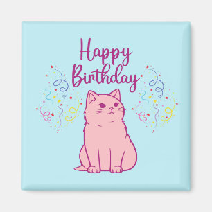 Aimant Joyeux Chat d'anniversaire