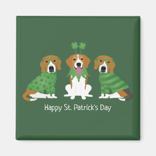Aimant Joyeux chien Beagle Jour de la Saint Patrick