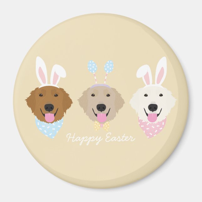 Aimant Joyeux Chiens de Pâques (Devant)