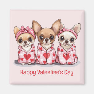 Aimant Joyeux Chihuahua Dogs de la fête des Valentines
