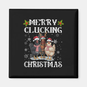 Aimant Joyeux coup de canard Noël Drôle poulet Santa Hat