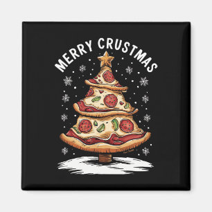 Aimant Joyeux Crustmas Pizza Arbre de Noël Joyeux Noël Pi