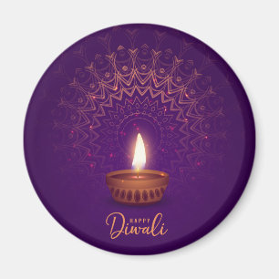 Aimant Joyeux Diwali - Bougie allumée