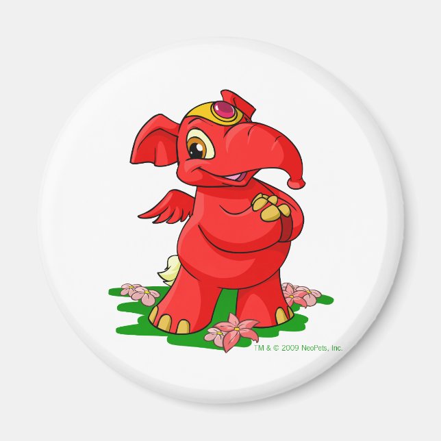 Aimant Joyeux éléphant rouge à Shenkuu (Devant)