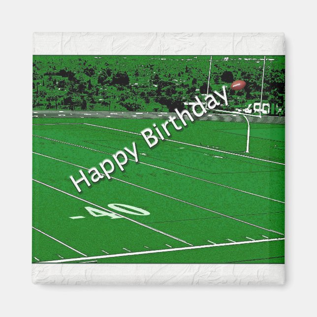 Aimant Joyeux Fanatique de football d'anniversaire (Devant)