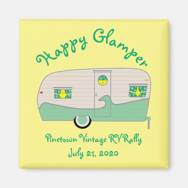 Aimant Joyeux Glamper Green Vintage (Devant)