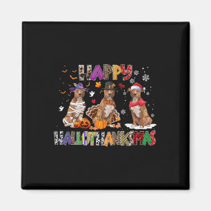 Aimant Joyeux Hallothanksmas Pitbull Amoureux des chiens