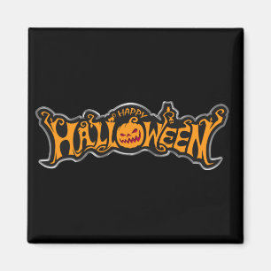 Aimant Joyeux Halloween Citrouille à l'Oeil de Rubis Cadr