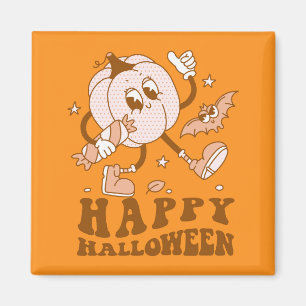 Aimant Joyeux Halloween  Citrouille de points de Polka ré